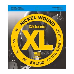 D'Addario EXL180, Guitare, Acier, Basse, 4 pièce(s)