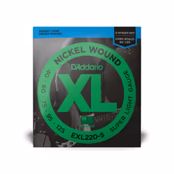 D'Addario EXL220-5 Basse Acier Guitare