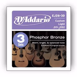 D'Addario EJ26-3D, Guitare, Acier, Acoustique, 18 pièce(s)