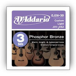 D'Addario EJ26-3D corde d'instrument de musique Acoustique 18 pièce(s) Acier Guitare