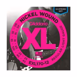 D'Addario EXL170-12, Guitare, Acier, Basse, 12 pièce(s)