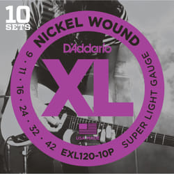 D'Addario EXL120-10P corde d'instrument de musique Electrique 60 pièce(s) Acier Guitare