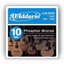 D'Addario EJ16-10P, Guitare, Acier, Acoustique, 60 pièce(s)