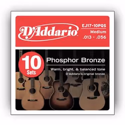 D'Addario EJ17-10P, Guitare, Acier, Acoustique, 60 pièce(s)