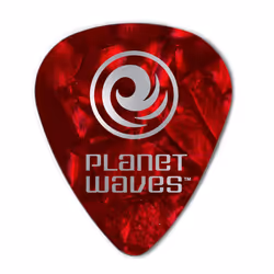 Planet Waves 1CRP7-10, Celluloïd, Perle, Rouge, Image, Standard, Épais/lourd, 1,25 mm