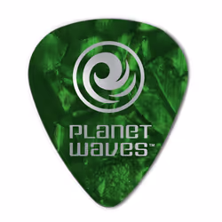 Planet Waves 1CGP2-100, Celluloïd, Vert, Perle, Monochromatique, Standard, Light/fin, 0,5 mm