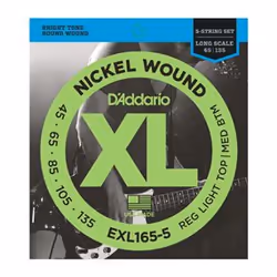 D'Addario EXL165-5, Guitare, Acier, Basse, 5 pièce(s)