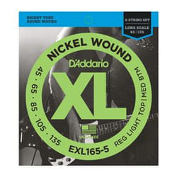 D'Addario EXL165-5 corde d'instrument de musique Basse 5 pièce(s) Acier Guitare