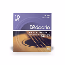 D'Addario EJ26-10P corde d'instrument de musique Acoustique 60 pièce(s) Guitare