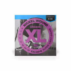 D'Addario EXL120-8 corde d'instrument de musique Electrique 8 pièce(s) Acier Guitare