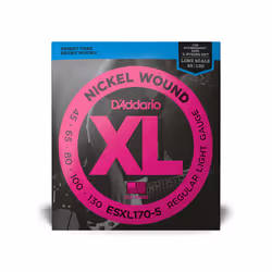 D'Addario ESXL170-5 corde d'instrument de musique Basse 5 pièce(s) Acier Guitare