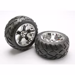 Traxxas 5576R, Ensemble de roues et de pneus, Noir, Chrome