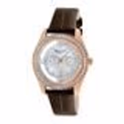 Montre femme - KENNETH COLE - IKC2818 - Bracelet en cuir - Lunette sertie de cristaux - Etanche 3 ATM