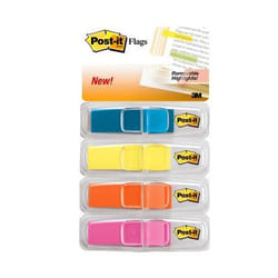 Post-It Highlighting Flags, Bright Colors, 1/2 in Wide, 35/Disp, 4 Disp/Pack drapeau auto-adhésif 35 feuilles