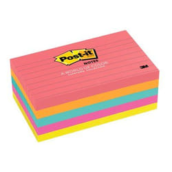 Post-It 635-5AN Rectangle Bleu, Orange, Rose, Jaune 100 feuilles Auto-adhésif