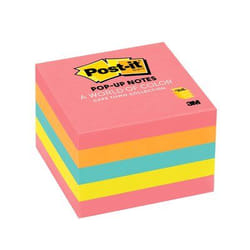 Post-It Pop-up Notes, 3 in x 3 in, Cape Town Collection, 5 Pads/Pack Bleu, Orange, Rose, Jaune Auto-adhésif