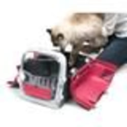 CAT IT Cage de transport Cabrio - Rouge cerise - Pour chat