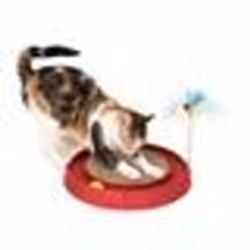 CAT IT Cuircuit 3 en 1 avec balle et planche à griffer - Ø 36 cm - Rouge - Pour chat