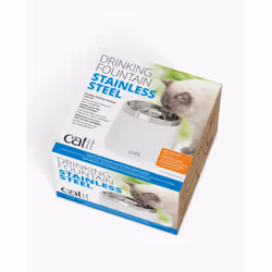 Catit Stainless Steel Drinking Fountain gamelle et abreuvoir pour chiens et chats Plastique, Acier inoxydable Blanc Chat Fontaine à eau automatique pour animaux de compagnie