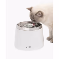 Catit Stainless Steel Drinking Fountain gamelle et abreuvoir pour chiens et chats Plastique, Acier inoxydable Blanc Chat Fontaine à eau automatique pour animaux de compagnie