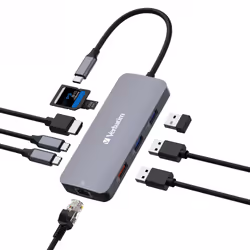 Verbatim CMH-09 USB Type-C 10000 Mbit/s Argent