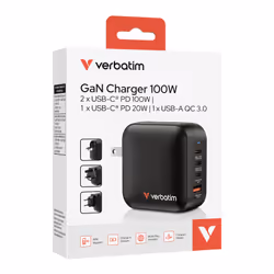 Verbatim Mini GaN Charger 100W Universel Noir Secteur Charge rapide Intérieure - Vue supplémentaire 8
