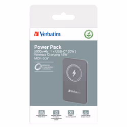 Verbatim Charge 'n' Go Lithium Polymère (LiPo) 5000 mAh Recharge sans fil Gris - Vue supplémentaire 4