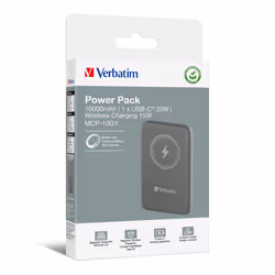 Verbatim Charge 'n' Go Lithium Polymère (LiPo) 10000 mAh Recharge sans fil Gris - Vue supplémentaire 5