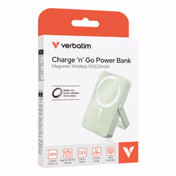 Verbatim Charge 'n' Go Magnetic Wireless Lithium Polymère (LiPo) 10000 mAh Recharge sans fil Vert - Vue supplémentaire 3