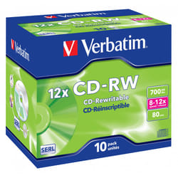 Verbatim CD-RW 12x 700 Mo 10 pièce(s)