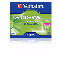Verbatim CD-RW 12x 700 Mo 10 pièce(s)