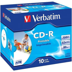 Verbatim CD-R AZO Wide Inkjet Printable 700 Mo 52x 10 pièce(s)