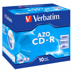 Verbatim CD-R AZO Crystal, 52x, CD-R, 120 mm, 700 Mo, Coffret à bijoux, 10 pièce(s)