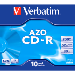 Verbatim CD-R AZO Crystal 700 Mo 52x 10 pièce(s)