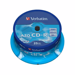 Verbatim CD-R AZO Crystal, 52x, CD-R, 120 mm, 700 Mo, Fuseau, 25 pièce(s)