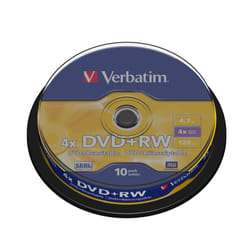 Verbatim DVD+RW Matt Silver 4,7 Go 10 pièce(s)