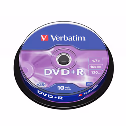 Verbatim DVD+R Matt Silver, DVD+R, 120 mm, Fuseau, 10 pièce(s), 4,7 Go