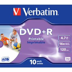 Verbatim 43508 DVD vierge 4,7 Go DVD+R 10 pièce(s)