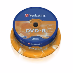 Verbatim 43667, DVD-R, 120 mm, Fuseau, 25 pièce(s), 4,7 Go