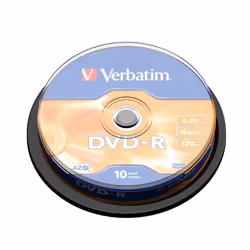 Verbatim DVD-R Matt Silver, DVD-R, 120 mm, Fuseau, 10 pièce(s), 4,7 Go