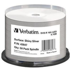 Verbatim 43647 DVD vierge 4,7 Go DVD-R 50 pièce(s)