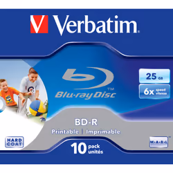 Verbatim BD-R SL 25GB 6x Printable 10 Pack Jewel Case