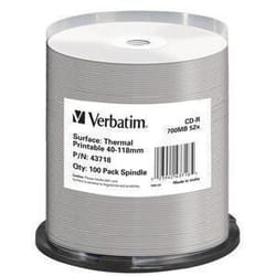 Verbatim CD-R Thermal Printable No ID Brand 700 Mo 52x 100 pièce(s)