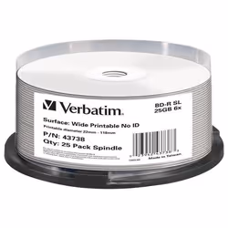 Verbatim 43738, 25 Go, BD-R, Fuseau, 25 pièce(s)