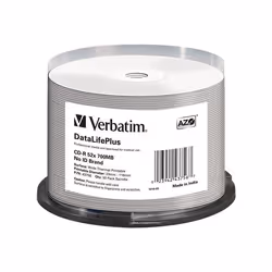 Verbatim CD-R 52x DataLifePlus, 52x, CD-R, 120 mm, 700 Mo, Fuseau, 50 pièce(s)