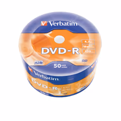 Verbatim Lot de 50 DVD-R couleur argent mat
