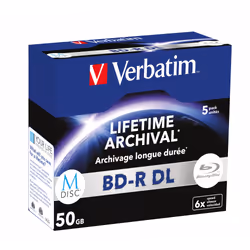 Verbatim MDISC, 50 Go, BD-R DL, Coffret à bijoux, 5 pièce(s)