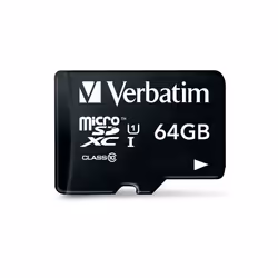 Verbatim Tablette U1 Carte Micro SDHC avec lecteur USB de 64 Go, 64 Go, MicroSDXC, Classe 10, UHS-I, 70 Mo/s, 10 Mo/s