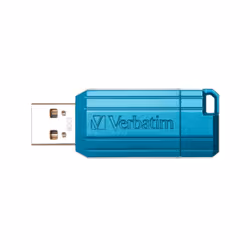Verbatim Micro-clé USBPinStripe de 32 Go - bleu Caraïbes, 32 Go, USB Type-A, 2.0, 10 Mo/s, Casquette, Bleu