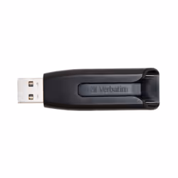 Verbatim Clé USB V3 de 256 Go, 256 Go, USB Type-A, 3.2 Gen 1 (3.1 Gen 1), Slide, 10 g, Noir